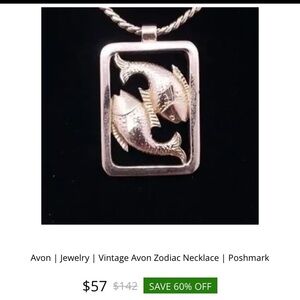 Avon Silver Zodiac Fish Necklace